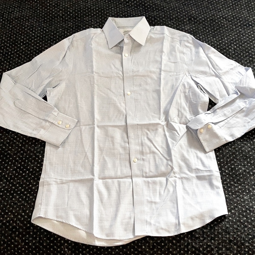 Men's Charles Tyrwhitt Dress Shirt 16.5 / 35 (Blue Green Check)